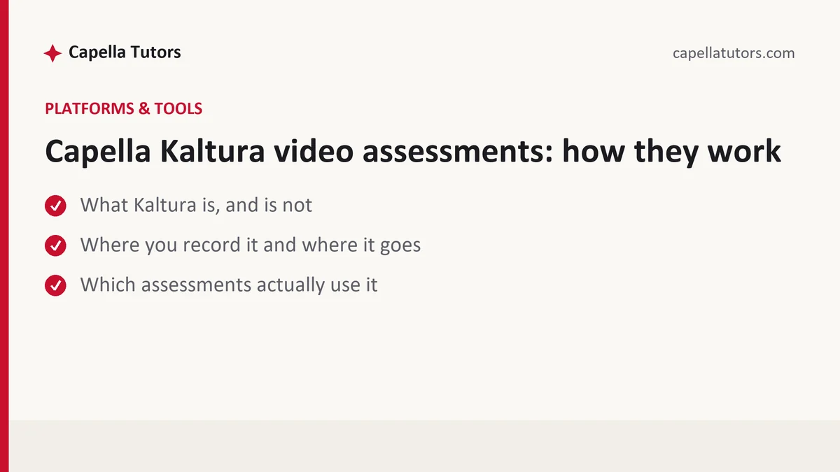 Capella Kaltura video assessments: how they work — a Capella FlexPath student guide, from Capella Tutors